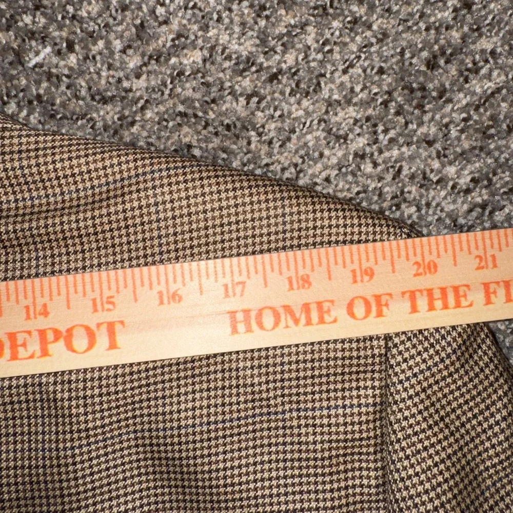 John W Nordstrom Blazer 44L Brown Silk Wool Houndstooth Sport Coat Mens Jacket